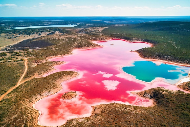 pink lake.
