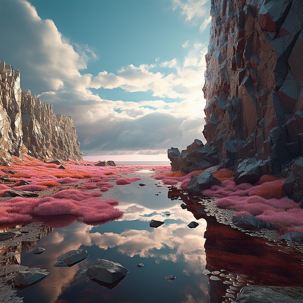 pink lake.